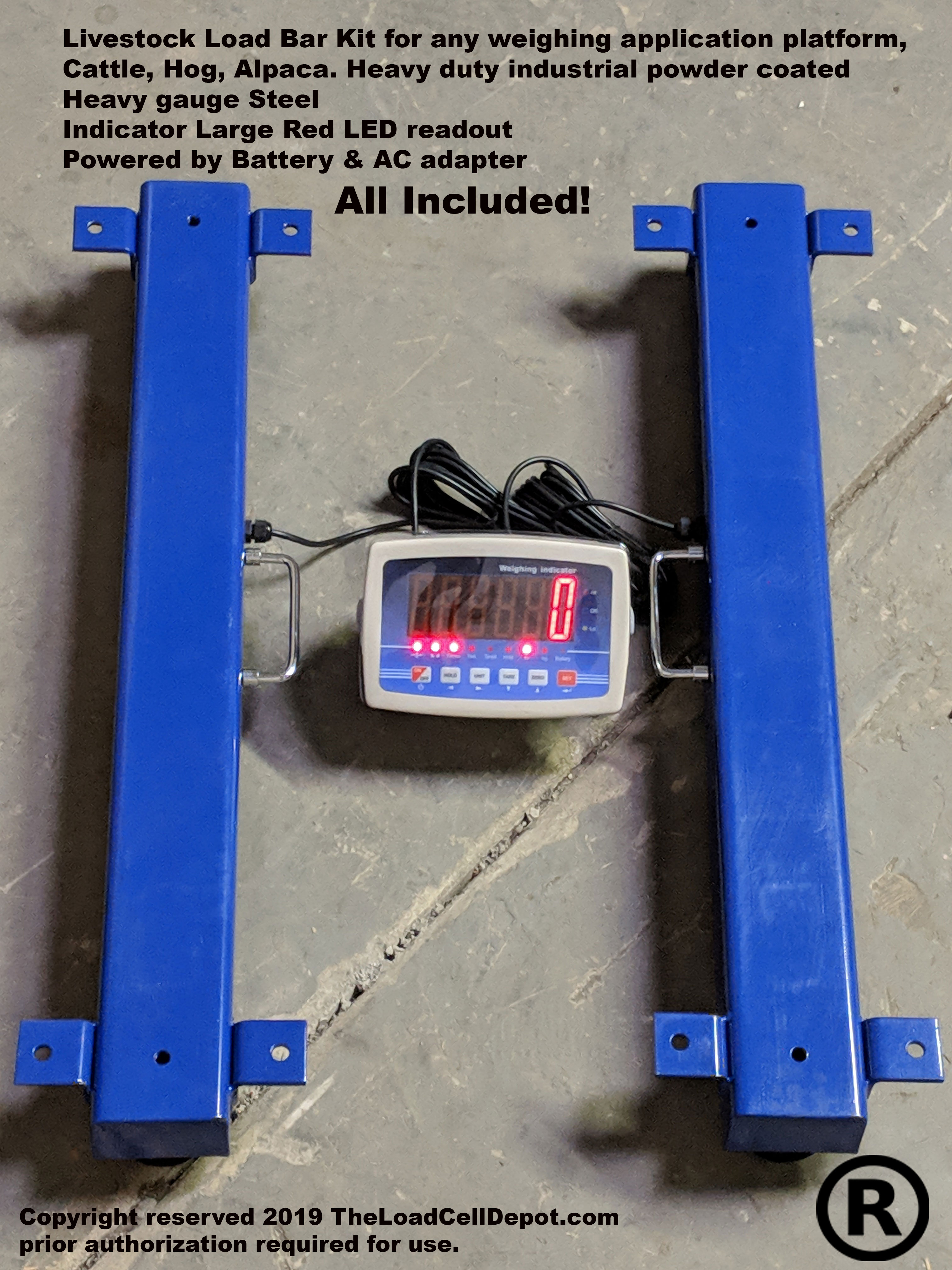 48 Cow|Cattle|Pig|Goat|Horse|Sheep|Hog Weight Checker with Accurate Digital Indicator PEC Livestock Weigh Bar Set for Farm Animal Weighing