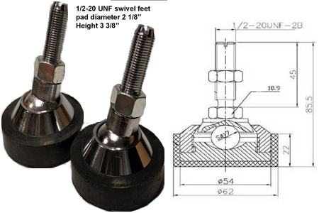 Swivel Leveling Foot for Floor Scales 1/2-20 UNF 